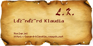 Lénárd Klaudia névjegykártya
