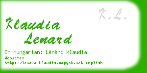 klaudia lenard business card
