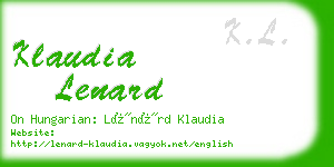 klaudia lenard business card